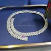 Heren en Womens Hot Selling Necklace 925 Sterling Silver Hip Hop Sieraden 15 mm 18 mm Ice Out Moissanite Diamond Cubaanse ketting