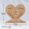 Plaques décoratives Puzzle de coeur en bois personnalisé Nom gravé personnalisé avec 1 à 4 Familles Perfets Home Decoration