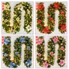 Flores decorativas qwe123 2,7m LED Light Flower Flower Flowable Christmas Rattan Wreath Ornament Band Decoração de férias