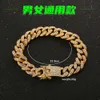 1 Hip-hop Trend Mens Alloy Cuban Chain Dominering Large Gold Collier Gold Plated Full Diamond Bijoux