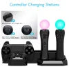 Stands för PS4Pro/Slim PS VR Vertical Stand 2 Cooling Fan 3 Controller Charging Dock for Play Station 4 PS4 Series Console Move Gamepad