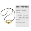 Colares pendentes Flola Gold/Silver Color Heart For Women PU Correia de couro Bolha Simple Jóias NKEB879