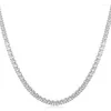 Koker 35cm-60cm 4mm CZ Stones-kedja Kort långt halsband för kvinnor Girls White Gold Color Jewelry Collier krage Kolye Ketting