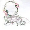 Decorative Flowers Rose Rattan Flower Adjustable Garland Headband Lightweight Wedding Wreath Beach Hair Accessories Bridal Headdress