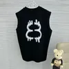 Paris Designer Summer T-shirt Vest Classic Double B-letter Print Street Loose and Versatile Short Sleeved Pure Cotton Black White Sleeveless