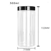Garrafas de armazenamento Creme cosmético pott 500ml 68dia.Plástico transparente de alumínio plástico transparente