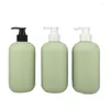 Botellas de almacenamiento 500ml HDPE BOMBA DE LA LOTIÓN DE LA BOTOR VERDE CUERPO REDEDO CUERPO CUERPO HAND LÍQUITO LÍQUITO COSMÉTICO DISPENSO COSMÉTIC