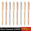 PENEN 100PCS Metal Advertising Ballpoint Pen Teacher Geschenkpen Business Office Signature Pen Custom Logo Student Stationery Groothandel