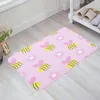 Mattor tecknad film bi söta rosa barn kök golvmatta vardagsrum dekor matta hem hall ingång dörrormat anti slip matta