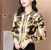 Luxury Vintage Baroque Print Blouses Women Long Sleeve Lapel Button Shirt Office Ladies Silk Print Shirts 2022 Spring Autumn Woman5485183