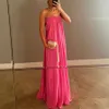 Strapless Evening Dresses Long A Line Prom Dress Elegant Sweetheart Chiffon Formal Party Gown for Women