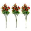 Fleurs décoratives Simulate Strawberry Fake tiges Branches de fruits Bouquet artificiel Décorations de fête des fruits