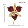 Broches wulibaby résine orchidée fleur pour femmes unisexe 3 couleurs belles plantes du bureau de fête broche broche cadeaux