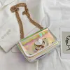 Bag Jelly Laser Transparent Square Crossbody 2024 High Quality PVC Women's Designer Handbag Chain Shoulder Messenger