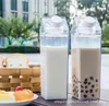 Wijnglazen Yiwu Factory Direct Square Milk Cup Net rode explosies 500 ml1000 ml Plastic