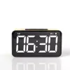 Klokken moderne led digitale klok houten wekker snooze display time elektronische bureau tabel klok thuis kantoor bureaublad wekker