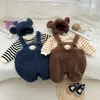 Vêtements pour chiens bébé vêtements d'hiver bodys nés garçons super mignon chiot carton de dessin animé avec pantalon de sangle de velours