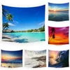 Tapestries Seaside Beach Waves Candery Coconut Tree Sunset Sunst Pattern Tapestry Background Room Bedroom Wall Blanket 95x73cm