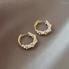 Hoop Earrings Elegant Circle Pearl For Women - S925 Silver Needle Ear Cuffs With Unique Design And Luxury Feel