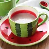 Muggar Creative Fruit Coffee Mug Watermelon Formed Summers Ceramic Breakfast Cup Cartoon Te Milk stor kapacitet gåva