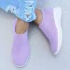 Casual Shoes Women's Sneakers 2024 Fashion Beskable Solid Color Women glid på Sock Ladies Flat Woman