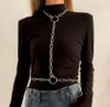 Sexy multicapa Joyería del collar del cuerpo de la cadena de diamantes de diez rianas para mujeres Cadenas de accesorios largos de cintura simple4816125