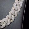 20 mm HipHop VVS Moisanite Diamond 4 rangées Cuban Link Chain 925 STERLING Silver Iced Out Moisanite Cuban Chain