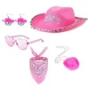 Bérets Pink Cowboy Hat Hingestones Mouriote de boucle de boucles de soleil Gift Counge pour cowgirl Scarf Carnivals Music Festival