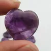 Figurines décoratives 5pcs Amethyst Crystal Heart Stone - une mini ou une taille