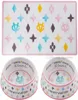 Designer Dog Bowls and Placemats Set Food Grade NonSkid BPA ChipProof TipProof Dishwasher Safe Malamine Bowls with Fun Bra6903797