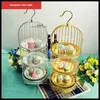 Plates European Three-layer Creative Small Bird Cage Snack Stand Tea Break Dessert Rack Baking Pastry Cake