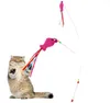 1pc pet cat toy stick ysys design design teaser theaser wand stick stick plastic floss toy for cats intten pets products 6964330