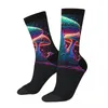 Herrstrumpor neon psykodeliska svampar saker mysiga unisex cykling lycklig gatastil galen socka