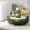 Storage Boxes 360 Rotating Cosmetic Box Diamond Pattern Home Desktop Rack Spice Turntable Cabinet Organizer