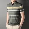 Herren Polos Top-Grad-Garnfärben nicht-markierender Prozess Sommer Polo-Hemden für Männer Kurzarm Slim Fit Casual Tops Fashions Herren Kleidung