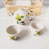 찻잔 세트 일본 hefeng 사랑스러운 가족 꽃 차 포트 커피 아이디어 작은 꿀벌 세라믹 세트 aepot teacup