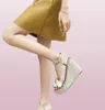 Shell Pearl Wedges Platform Sandaler Kvinnor Summer Gold Sliver Ankle Buckle Strap Party Fashion Beach Shoes Drop Ship1035724