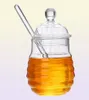 Aufbewahrung von Flaschen Gläser 250 ml Glas Honey Jar High Borosilicat Topf mit Dipper Löffel kleiner Küchenbehälter für Sirup5149640