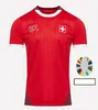 2024 Euro Suisse Jerseys de football Elvedi Akanji Zakaria Sow Rieder Embolo Shaqiri 24 25 Football Shirts Swiss Home Uniforms Men Kid Kit Kit Kit Kit Kit Kit Kit