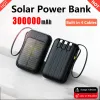 Banks Power Bank 30000mAh Gran capacidad PowerBank Solar Charing Power Bank viene con cuatro cables adecuados para Samsung iPhone Xiaomi