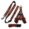 Designer krage 2,5 cm kopplar set Leash Classic Bronzing Letter Pet Collar Nylon Car Seat Harness Belts Dog för små medelstora stora bulldoghundar Poodle B107