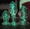 Plug de vidro luminoso de vidro luminoso brinquedos sexuais de cristal jóias de cristal plug plug plug plug gay brinquedos de sexo anal brinquedos sexuais eróticos para 3367037