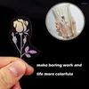Gift Wrap 45Pcs Holographic Glitter Flower Stickers Large Transparent Waterproof Sticker Decorative Plant For Scrapbooking