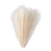 Kwiaty dekoracyjne 5piece Faux Pampas Grass 18 -cal/45 cm Sztuczny 5 łodygi pompatyczne układy kwiatowe do domu Boho (szary)