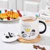 Tassen süßer Panda Keramik Cup Creative Cartoon Tasse Paar Frühstück Haferflocken Geschenk