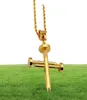 Collier croix à ongles Pendants Gold Couleur Bling Bling Bijoux pour hommes Femmes Hip Hop Corde Chaines de cordes9406046