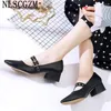 Casual schoenen Oxford voor vrouwen Mary Jane Harajuku Ladies Leather Office 2024 Chunky Heels Zapatos de Mujer