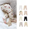 Byxor nyfödda Baby Cotton Pants 2023 Autumn Baby Boys and Girls Print Casual Bottoming Pants.