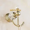 Set Crystal Gold Color Bathroom Accessories Set Gold Polished Brass Bath Hardware Set Wall Mounted Bathroom Products Banheiro