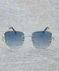 サングラスヴィンテージワイヤーリムレスアイウェアの夏の豪華な眼鏡のメンズメガネフレーム1225213
